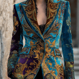 Luxury Bohemian Baroque Velvet Tailored Blazer