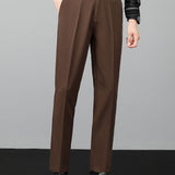 Twisted Jacquard Crew Neck Button Up Knit Shirt & Slim Fit Tapered Trousers