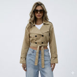 Women's Cropped Trench Coat Jacket — Autumn Style Australia