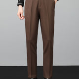 Contrast Waffle Zipper Knit Polo & Slim Fit Tapered Trousers