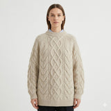 Women's Oversized Cable Knit Sweater — Warm Autumn Jumper