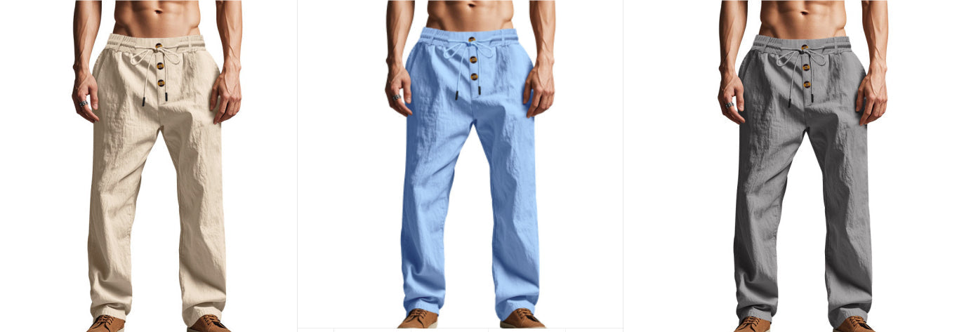 Owen Mitchell | Relaxed Linen-Blend Beach Trousers For Men