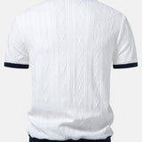 Contrast Geometry Jacquard Knit Polo & Slim Fit Tapered Trousers