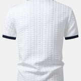 Contrast Jacquard Polo & Slim Fit Tapered Trousers
