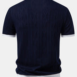 Contrast Geometry Jacquard Knit Polo & Slim Fit Tapered Trousers