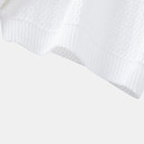 Contrast Textured Knit Polo & Slim Fit Tapered Trousers