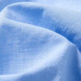 Short Sleeve Linen Look Stand Collar Shirt & Crinkle Textured Straight Leg Pants
