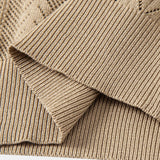 Geometric Jacquard Open Knit Polo & Straight Leg Ribbed Pants