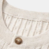 Twisted Jacquard Crew Neck Button Up Knit Shirt & Slim Fit Tapered Trousers
