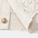 Twisted Jacquard Crew Neck Button Up Knit Shirt & Slim Fit Tapered Trousers