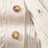 Twisted Jacquard Crew Neck Button Up Knit Shirt & Slim Fit Tapered Trousers
