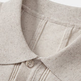 Linen Ribbed Knit Polo & Slim Fit Tapered Trousers