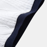 Contrast Geometry Jacquard Knit Polo & Slim Fit Tapered Trousers