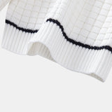 Contrast Trim Waffle Zipper Knit Polo & Slim Fit Tapered Trousers