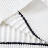 Contrast Trim Waffle Zipper Knit Polo & Slim Fit Tapered Trousers