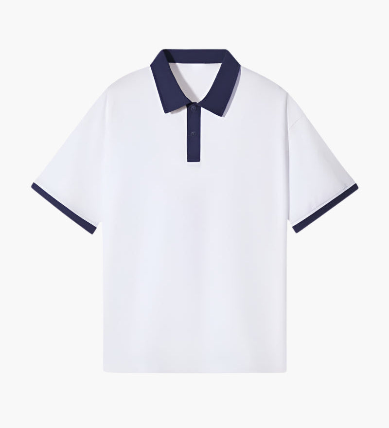Enzo Laurent | Contrast Collar Polo with Modern Leisure Elegance For Men