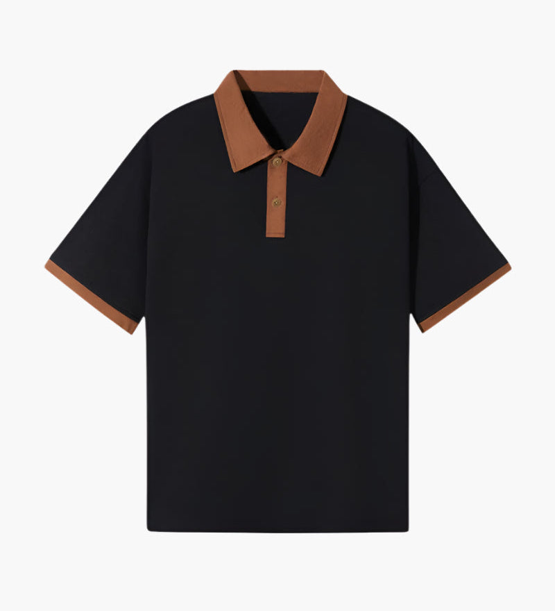Enzo Laurent | Contrast Collar Polo with Modern Leisure Elegance For Men