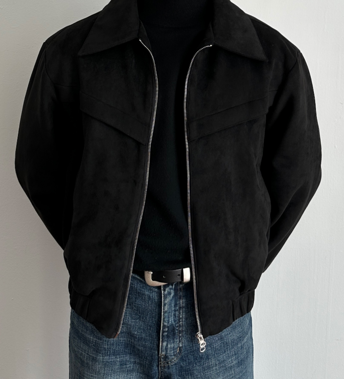 Marco DeLuca | Vintage Suede Zip Jacket with Tailored Modern Fit For Men