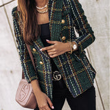 Camille Dubois | Tweed Check Blazer Jacket For Women