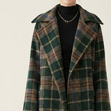 Ivy | Forest Green Check Longline Coat  — Final Edit