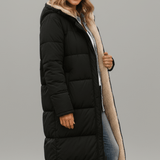 Amelia Laurent | Hooded Longline Puffer Coat For Women