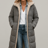 Amelia Laurent | Hooded Longline Puffer Coat For Women