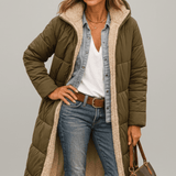 Amelia Laurent | Hooded Longline Puffer Coat For Women
