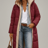 Amelia Laurent | Hooded Longline Puffer Coat For Women