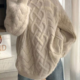 Women's Oversized Cable Knit Sweater — Warm Autumn Jumper