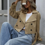 Women's Cropped Trench Coat Jacket — Autumn Style Australia