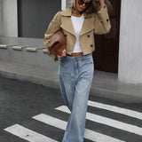 Women's Cropped Trench Coat Jacket — Autumn Style Australia