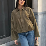 Charlotte Bellini | Oversized Suede Bomber Jacket For Women