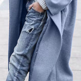 Amélie Laurent | Oversized Wool Blend Long Coat For Women