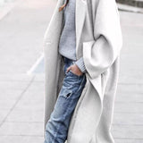 Amélie Laurent | Oversized Wool Blend Long Coat For Women