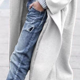 Amélie Laurent | Oversized Wool Blend Long Coat For Women