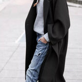Amélie Laurent | Oversized Wool Blend Long Coat For Women