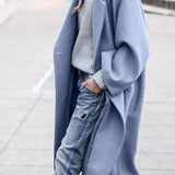 Amélie Laurent | Oversized Wool Blend Long Coat For Women