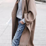 Amélie Laurent | Oversized Wool Blend Long Coat For Women