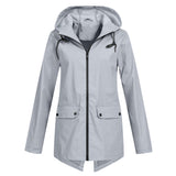 Amélie Laurent | Hooded Long Rain Jacket With Minimalist Finish For Women