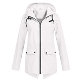 Amélie Laurent | Hooded Long Rain Jacket With Minimalist Finish For Women