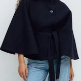 Valentina Moretti | Belted Cape Coat For Women