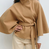 Valentina Moretti | Belted Cape Coat For Women
