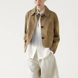 Women's Cropped Suede Jacket — Autumn Outerwear Australia