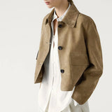 Lucienne Caruso | Cropped Suede Jacket For Women
