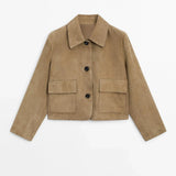 Women's Cropped Suede Jacket — Autumn Outerwear Australia