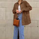 Elena Moretti | Suede Oversized Jacket For Women