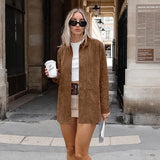 Elena Moretti | Suede Oversized Jacket For Women