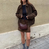 Valeria Romano | Vintage Suede Cropped Jacket For Women