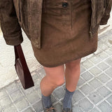 Valeria Romano | Vintage Suede Cropped Jacket For Women
