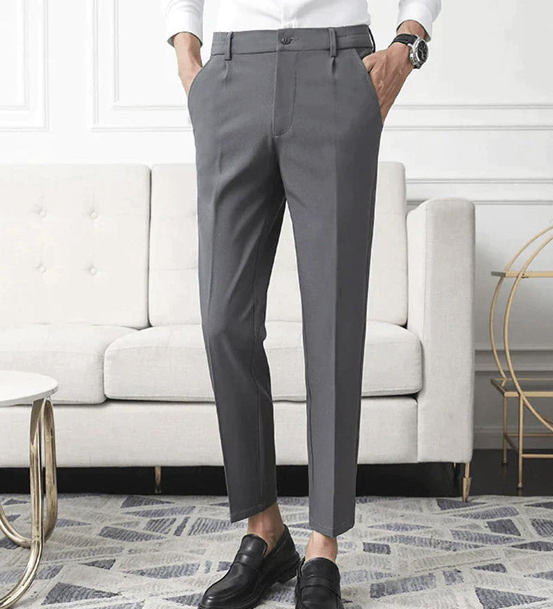 Giovanni Bellucci | Tailored Slim Fit Trousers with Refined Structure For Men